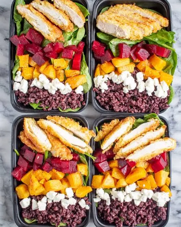 Krokante kip uit de oven met salade